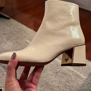 Tory Burch White Patent Leather Boots